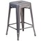Flash Furniture Clear Backless Metal Stool, 24" XU-DG-TP0004-24-GG - alternate 3
