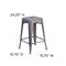 Flash Furniture Clear Backless Metal Stool, 24" XU-DG-TP0004-24-GG - alternate 2