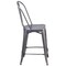 Flash Furniture Lincoln 24'' High Silver Antique Finish with Clear Coat Indoor Counter Height Stool with Back XU-DG-TP001B-24-GG - alternate 7