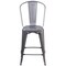 Flash Furniture Lincoln 24'' High Silver Antique Finish with Clear Coat Indoor Counter Height Stool with Back XU-DG-TP001B-24-GG - alternate 5