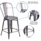 Flash Furniture Lincoln 24'' High Silver Antique Finish with Clear Coat Indoor Counter Height Stool with Back XU-DG-TP001B-24-GG - alternate 4