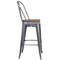 Flash Furniture Lincoln 30" High Silver Antique Finish with Clear Coat Barstool with Back and Wood Seat XU-DG-TP001B-30-WD-GG - alternate 6