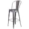 Flash Furniture Lincoln 30" High Silver Antique Finish with Clear Coat Barstool with Back and Wood Seat XU-DG-TP001B-30-WD-GG - alternate 3