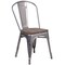 Flash Furniture Lincoln Silver Antique Finish with Clear Coat Metal Stackable Chair with Wood Seat XU-DG-TP001-WD-GG - alternate 9