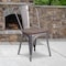 Flash Furniture Lincoln Silver Antique Finish with Clear Coat Metal Stackable Chair with Wood Seat XU-DG-TP001-WD-GG - alternate 1
