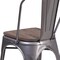 Flash Furniture Lincoln Silver Antique Finish with Clear Coat Metal Stackable Chair with Wood Seat XU-DG-TP001-WD-GG - alternate 10
