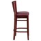 Flash Furniture Barstool, Solid Back, Mah Wood, Burg Vinyl XU-DG-W0094BAR-MAH-BURV-GG - alternate 3