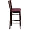 Flash Furniture Wood Barstool, Walnut, Solid Back, Burgund XU-DG-W0094BAR-WAL-BURV-GG - alternate 6