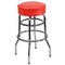 Flash Furniture Double Ring Chrome Stool, Red Seat XU-D-100-RED-GG - alternate 3