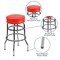 Flash Furniture Double Ring Chrome Stool, Red Seat XU-D-100-RED-GG - alternate 4