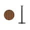 Flash Furniture Round Walnut Lmnt Table Top, Round w/Base, 24", 24" W, 24" L, 43.125" H, Laminate Top, Wood Grain XU-RD-24-WALTB-TR18B-GG - alternate 2
