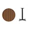Flash Furniture Round Walnut Table Top, Round w/X-Base, 30", Walnut XU-RD-30-WALTB-T2222-GG - alternate 2