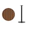 Flash Furniture Round Walnut Lmnt Table Top, Round w/Base, 30", Laminate Top, Wood Grain XU-RD-30-WALTB-TR18B-GG - alternate 2