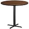 Flash Furniture Round Walnut Table Top, Round w/X-Base, 42", Laminate Top, Wood Grain XU-RD-42-WALTB-T3333B-GG - alternate 3