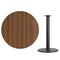 Flash Furniture Round Walnut Lmnt Table Top, Round w/Base, 42", 42" W, 42" L, 43.125" H, Laminate Top, Wood Grain XU-RD-42-WALTB-TR24B-GG - alternate 3