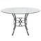 Flash Furniture Round Dining Table, Silver Metal, Rnd Glass, 48", Glass, Clear XU-TBG-19-GG - alternate 2