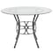 Flash Furniture Round Dining Table, Silver Metal, Rnd Glass, 42", Glass, Clear XU-TBG-21-GG - alternate 3
