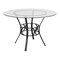 Flash Furniture Round Dining Table, Black Metal, Round Glss, 45", Glass, Clear XU-TBG-5-GG - alternate 3