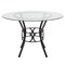 Flash Furniture Round Dining Table, Black Metal, Round Glss, 45", Glass, Clear XU-TBG-5-GG - alternate 2