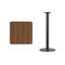 Flash Furniture Square Walnut Table Top, Square w/Rnd Base, 24", Laminate Top, Wood Grain XU-WALTB-2424-TR18B-GG - alternate 2