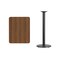 Flash Furniture Rectangle Walnut Table, Rctngl w/Round Base, 24"x30", Laminate Top, Wood Grain XU-WALTB-2430-TR18B-GG - alternate 3