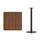 Flash Furniture Square Walnut Table Top, Square w/Round Base, 30", 30" W, 30" L, 43.125" H, Laminate Top, Wood Grain XU-WALTB-3030-TR18B-GG - alternate 3