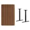 Flash Furniture Rectangle Walnut Table, Rectangle w/T-Base, 30"x48", 30" W, 48" L, 31.125" H, Laminate Top XU-WALTB-3048-T0522-GG - alternate 3