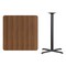 Flash Furniture Square Walnut Table, Sqr w/X-Base, 36"W x 43.13"H, Laminate Top, Wood Grain XU-WALTB-3636-T3030B-GG - alternate 3