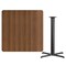 Flash Furniture Square Walnut Lam Table, Square w/X-Base, 42", 42" W, 42" L, 43.125" H, Laminate Top, Wood Grain XU-WALTB-4242-T3333B-GG - alternate 3