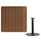 Flash Furniture Square Walnut Table Top, Square w/Round Base, 42", Laminate Top, Wood Grain XU-WALTB-4242-TR24-GG - alternate 3