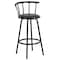 Flash Furniture Swivel Barstool, Mtl, Crown Back, Blk Seat YB-Y-J909-KD-GG - alternate 3