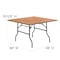 Flash Furniture Square Folding Table, Wood Top, Wood Grain YT-WFFT48-SQ-GG - alternate 5