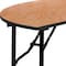 Flash Furniture Half Round Folding Table, Wood Top, Wood Grain YT-WHRFT48-HF-GG - alternate 2