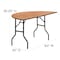 Flash Furniture Half Round Folding Table, Wood Top, Wood Grain YT-WHRFT60-HF-GG - alternate 5