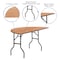 Flash Furniture Half Round Folding Table, Wood Top, Wood Grain YT-WHRFT60-HF-GG - alternate 3