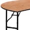 Flash Furniture Half Round Folding Table, Wood Top, Wood Grain YT-WHRFT60-HF-GG - alternate 4
