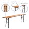 Flash Furniture Rectangle Training Table, Wood Top, Wood Grain YT-WTFT18X96-TBL-GG - alternate 3