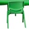 Flash Furniture Rectangle Activity Table, 24 W, 48 L, 23.75 H, Plastic, Steel, Green YU-YCX-0013-2-RECT-TBL-GREEN-R-GG - alternate 3