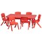 Flash Furniture Rectangle Table Set, Plastic, Steel, Red YU-YCX-0013-2-RECT-TBL-RED-E-GG - alternate 6