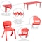 Flash Furniture Rectangle Table Set, Plastic, Steel, Red YU-YCX-0013-2-RECT-TBL-RED-E-GG - alternate 3