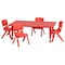 Flash Furniture Rectangle Table Set, Plastic, Steel, Red YU-YCX-0013-2-RECT-TBL-RED-R-GG - alternate 3