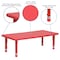 Flash Furniture Rectangle Activity Table, Plastic, Steel, Red YU-YCX-001-2-RECT-TBL-RED-GG - alternate 3