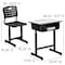 Flash Furniture Desk Chair Open Front Desk and Chair, 16-1/4" to 18-1/2" Height, Grey YU-YCX-046-09010-GG - alternate 3
