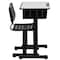Flash Furniture Desk Chair Open Front Desk and Chair, 16-1/4" to 18-1/2" Height, Grey YU-YCX-046-09010-GG - alternate 5