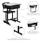 Flash Furniture Desk Chair Open Front Desk and Chair, 16-1/4" to 18-1/2" Height, Grey YU-YCX-046-09010-GG - alternate 9