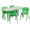 Flash Furniture Rectangle Activity Table, Plastic, Steel, Grey YU-YCY-060-0034-RECT-TBL-GREEN-GG - alternate 2