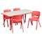 Flash Furniture Rectangle Table Set, Plastic, Steel, Grey YU-YCY-060-0034-RECT-TBL-RED-GG - alternate 2