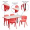 Flash Furniture Rectangle Table Set, Plastic, Steel, Grey YU-YCY-060-0034-RECT-TBL-RED-GG - alternate 4