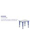 Flash Furniture Rectangle Preschool Table, Bl, 21.875" W x 26.625" L, Plastic, Steel, Blue YU-YCY-098-RECT-TBL-BLUE-GG - alternate 2