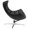 Flash Furniture Modern Cocoon Chair, Black Back, 32 in W 37" L 38-1/4" H, Integrated Curved, Leather Seat ZB-31-GG - alternate 6